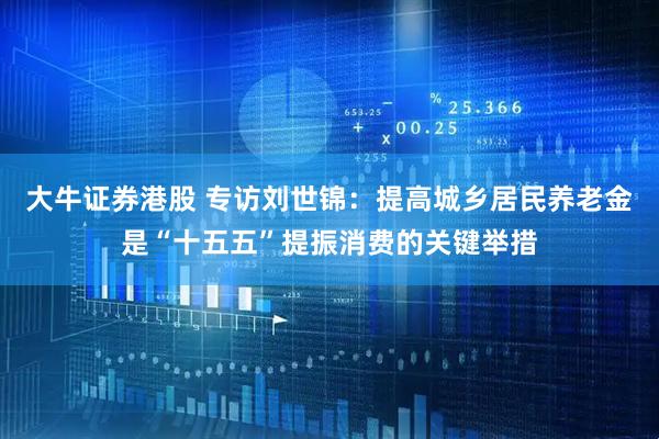 大牛证券港股 专访刘世锦：提高城乡居民养老金是“十五五”提振消费的关键举措